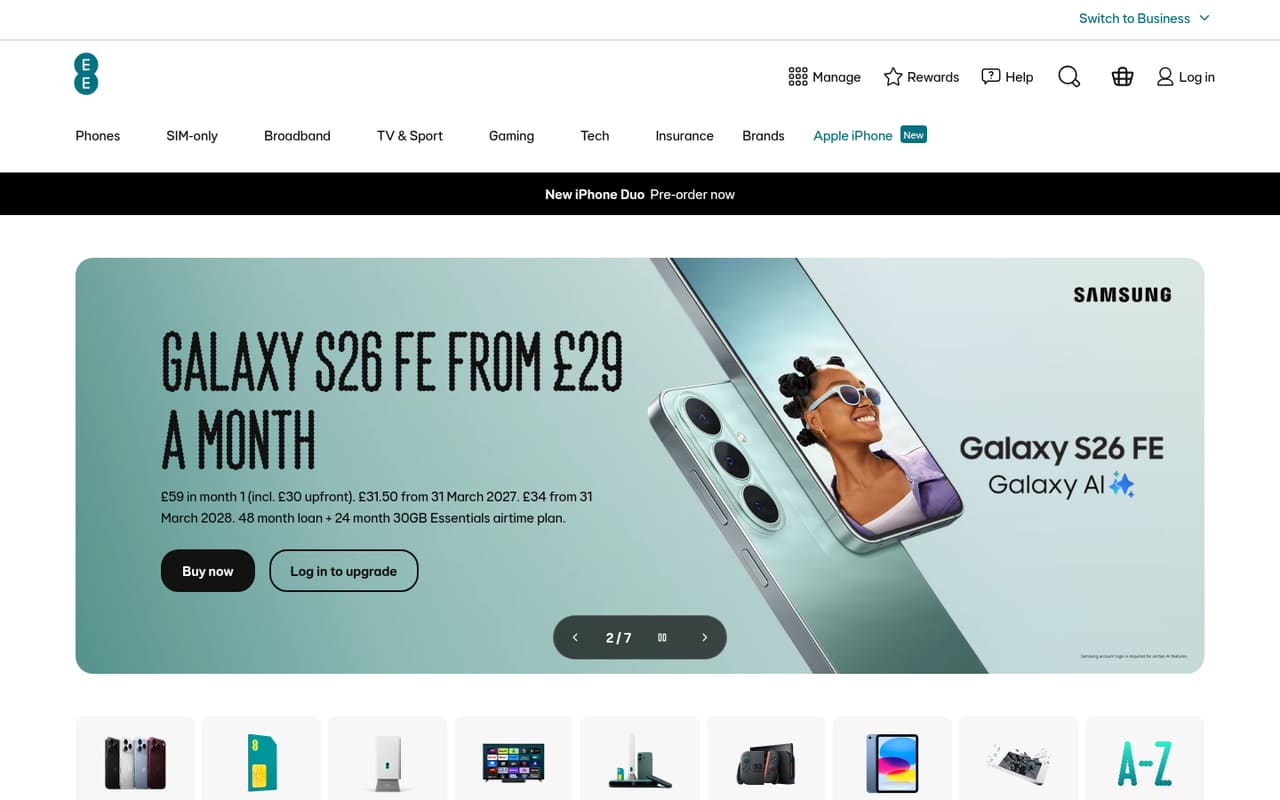 EE Homepage screenshot, captured 16 Oct 2026