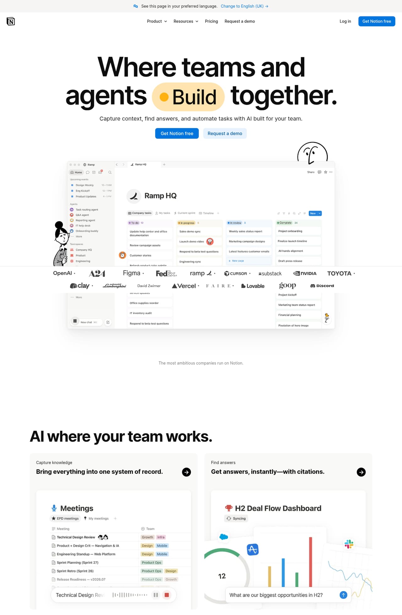 Notion Homepage screenshot, captured 16 Oct 2026